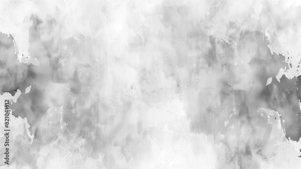 White watercolor background painting with cloudy distressed texture and marbled grunge, soft gray or silver vintage colors.