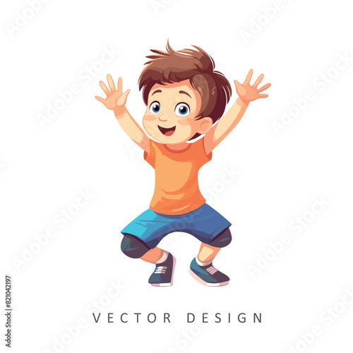 childrens gymnastics sporty kid vector design isolated illustration