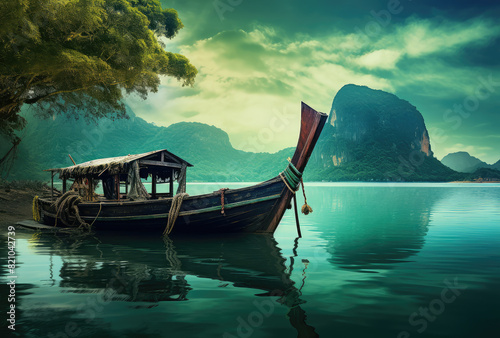 Mystical Dawn at Southeast Asian Lagoon