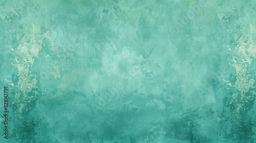 blue green background, vintage marbled textured border, pastel blue green color wall.