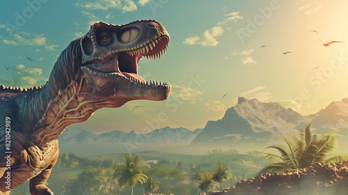  3d render dinosaur. photo