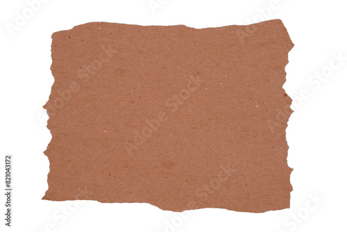 Scrap ripped brown paper isolated transparent