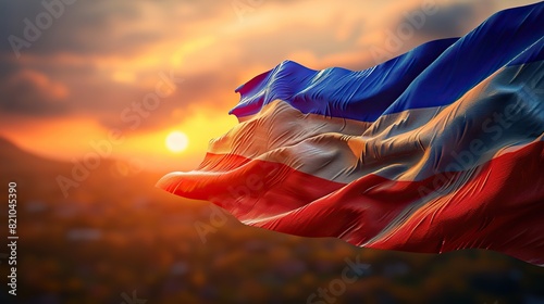 flag of costa rica blowing in the wind full page costa rican flying flag .illustration stock image photo
