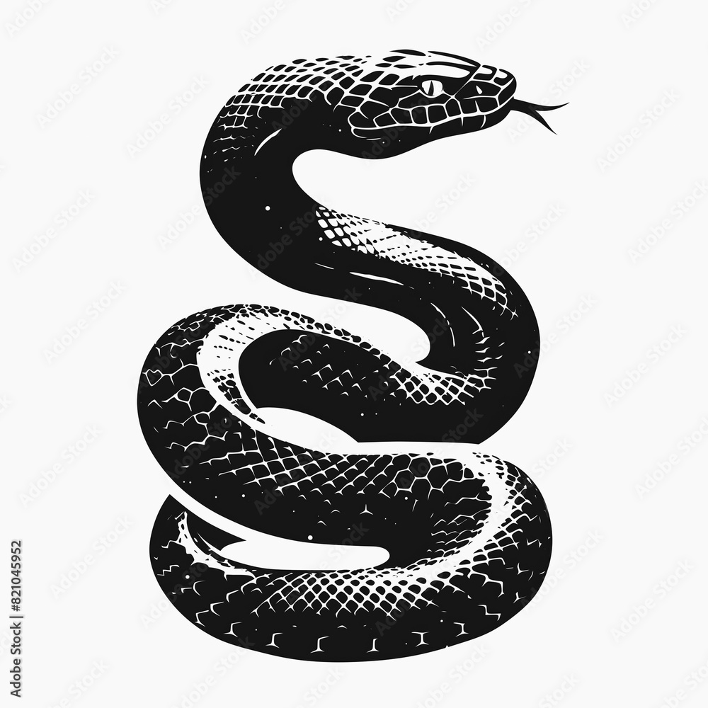Fototapeta premium Snake illustration concept graphic design. Raster bitmap digital art. AI artwork.