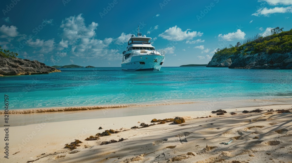 Naklejka premium Majestic White Voyager Sailing the Endless Blue