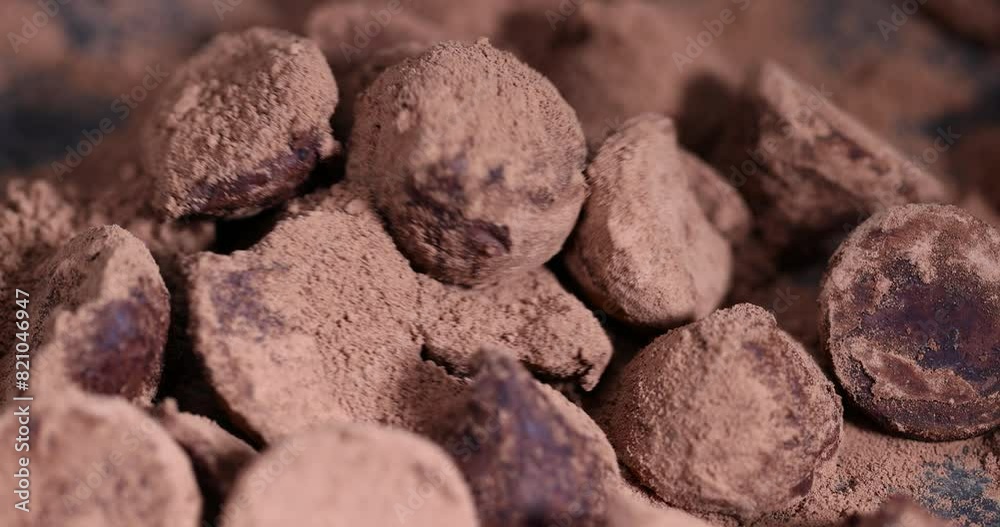 chocolate candies with cocoa close-up, sweet chocolates with natural cocoa and cocoa butter chocolate candies with cocoa close-up, sweet chocolates with natural cocoa and cocoa butter