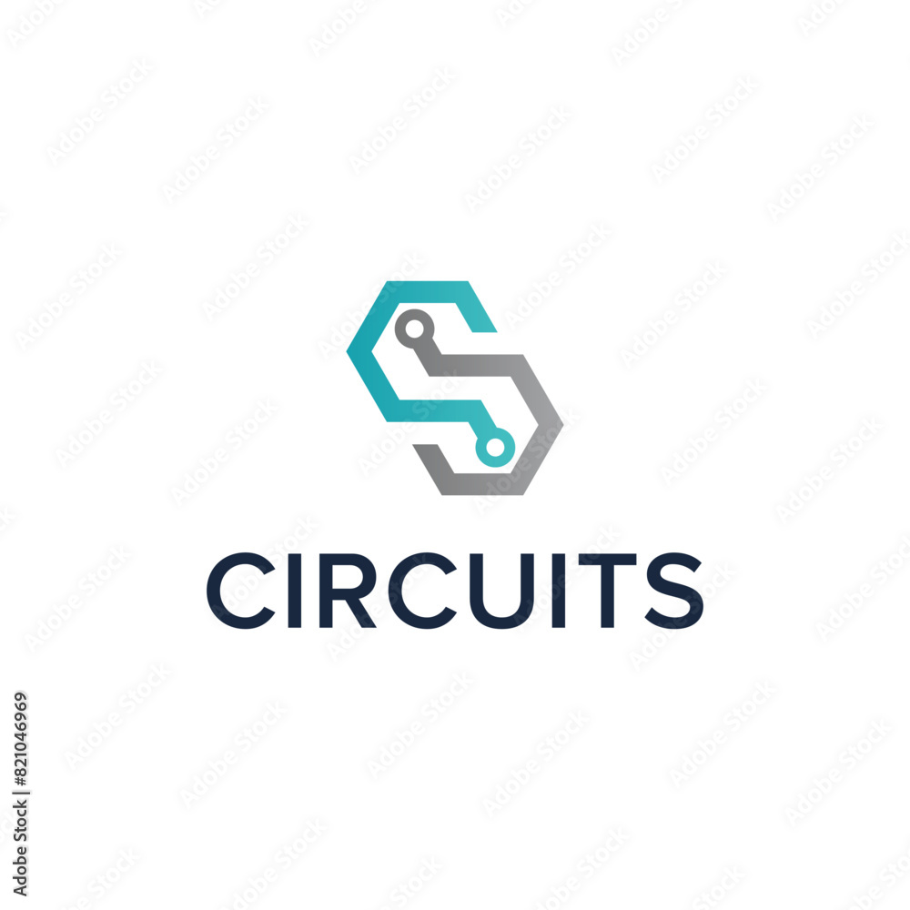 letter S circuit simple sleek geometric creative modern logo design letter S circuit simple sleek geometric creative modern logo design