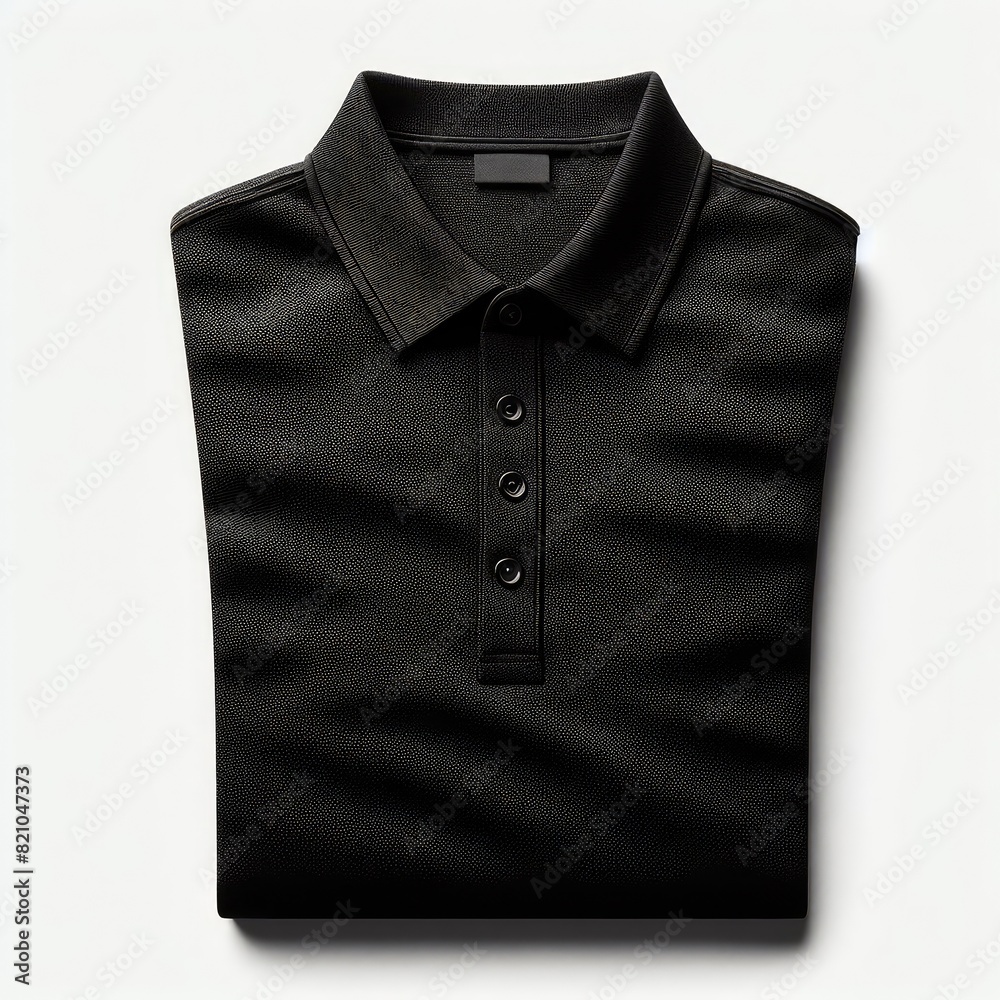 A black polo shirt isolated on a white background A black polo shirt isolated on a white background