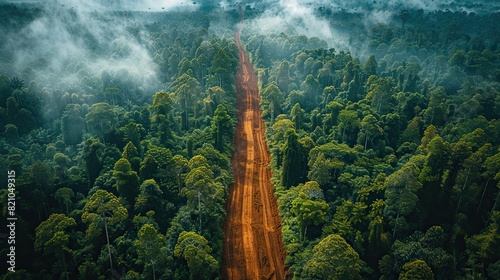 Uncontrolled deforestation, driven by rampant illegal logging, accelerates environmental degradation, exacerbating climate change and global warming..illustration stock image