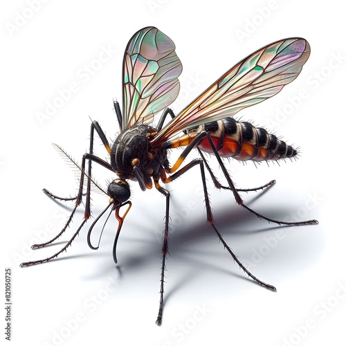 A 3D illustration of a mosquito isolated on a white background © Moeen