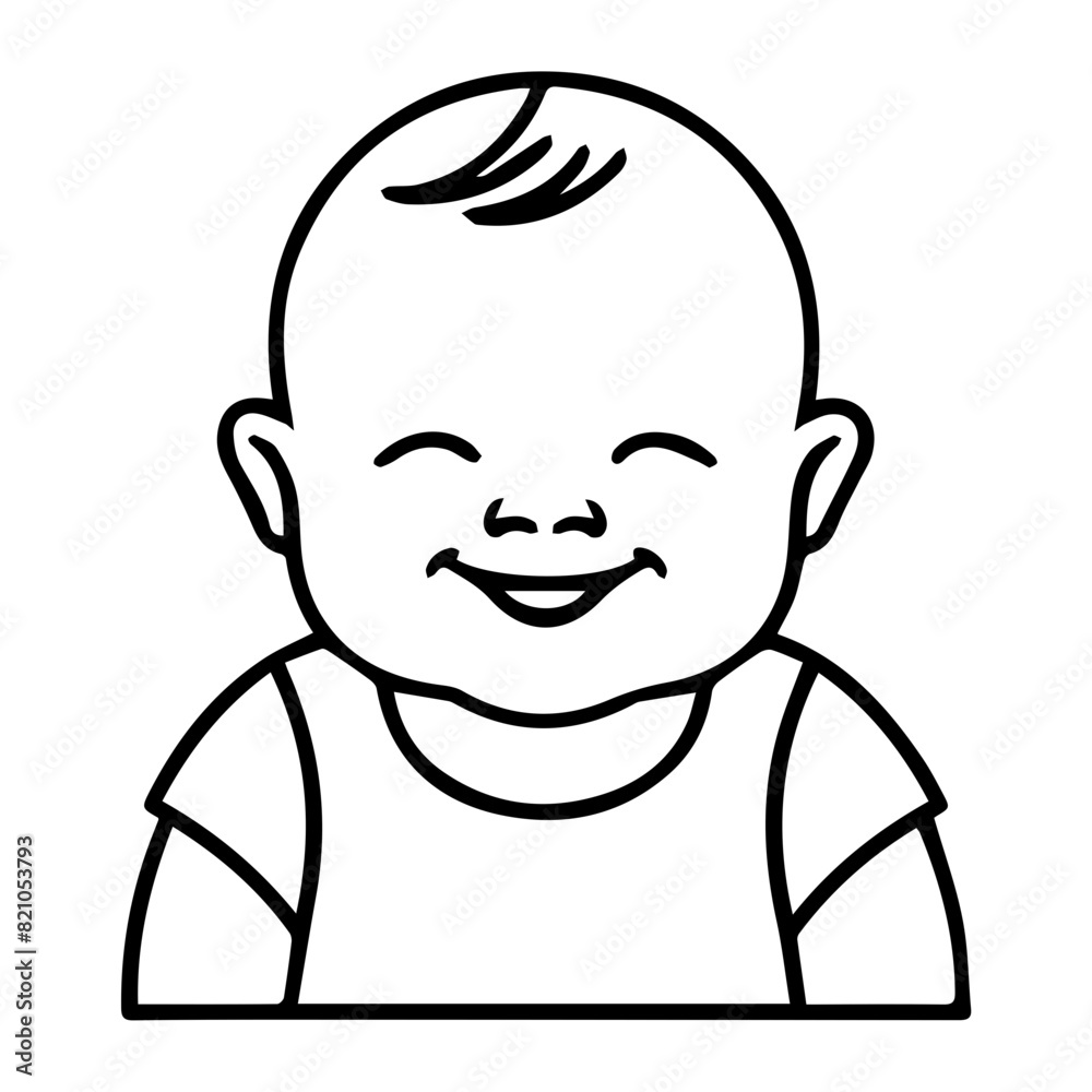 cute baby line art illustration vector flat design cute baby line art illustration vector flat design