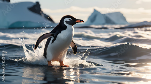 In the cold wilderness of Antarctica, the penguin stands out as a cute animal. These polar birds are often seen waddling across the snow or diving into the sea in search of food.