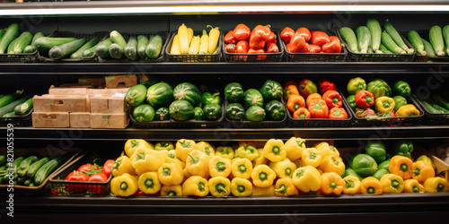Fresh Produce Aisle in a Grocery Store