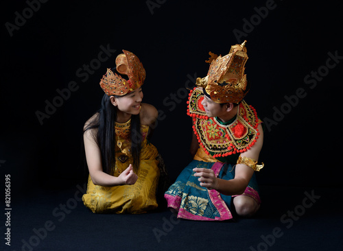 Indonesian Man and Woman in Traditional Dance Attire