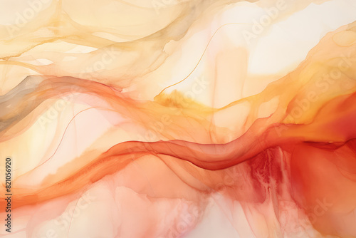 Warm Hues Abstract Fluid Art Canvas