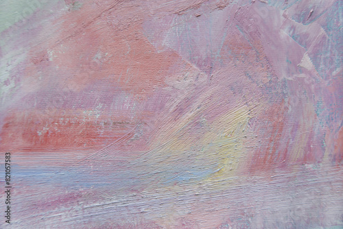 Abstract original painting background. Pink hand painted grunge texture. Weathered blurry brush strokes structure.