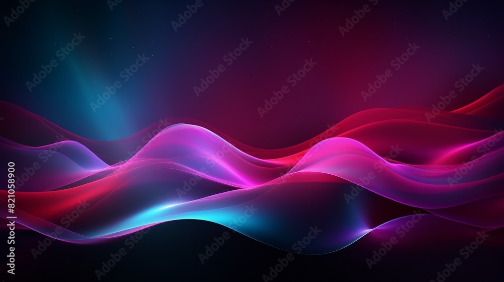 The image is a colorful abstract background. It has a dark blue background with bright pink, blue, and purple waves. The image is a colorful abstract background. It has a dark blue background with bright pink, blue, and purple waves.
