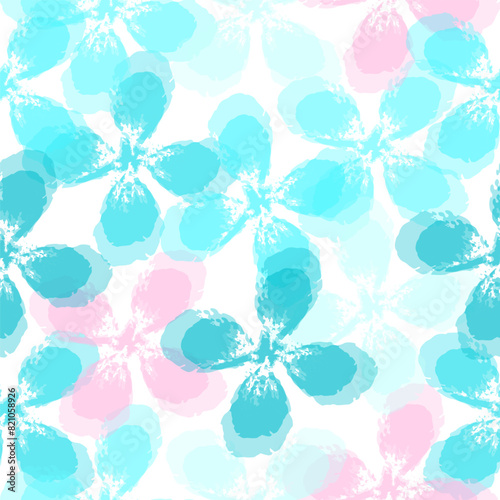 Vector illustration of watercolor textured abstract art textile flower design