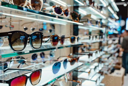 Designer Eyewear Boutique with Stylish Sunglasses Display.