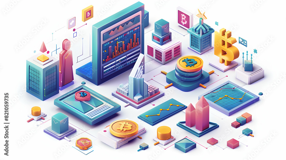 3D Flat Icon: Futuristic Digital Currency Exchange Platform with Real Time Trading Data, Symbolizing Financial Transactions Evolution Cartoon Style 3D Flat Icon: Futuristic Digital Currency Exchange Platform with Real Time Trading Data, Symbolizing Financial Transactions Evolution Cartoon Style