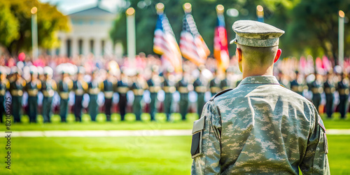 Soldier lead a military ceremony