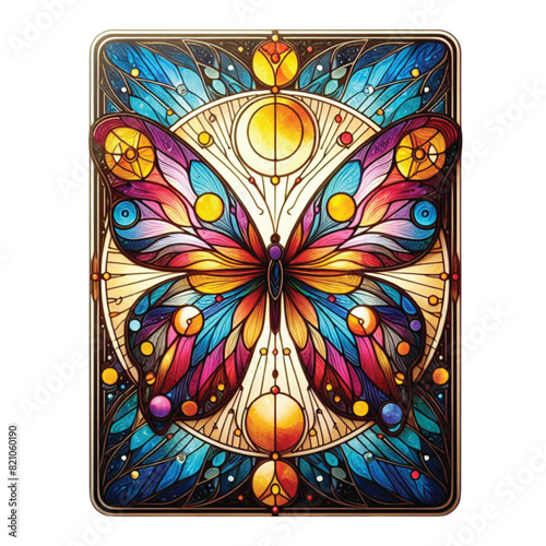 Stained Glass Butterfly Tarot Card