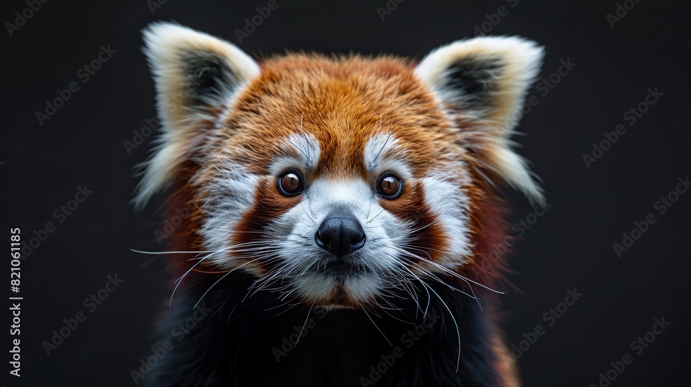 A fashion-forward red panda, adorned in a tailored suit complete with a sophisticated tie, strikes a pose with the charm and charisma of a human model..stock photo A fashion-forward red panda, adorned in a tailored suit complete with a sophisticated tie, strikes a pose with the charm and charisma of a human model..stock photo
