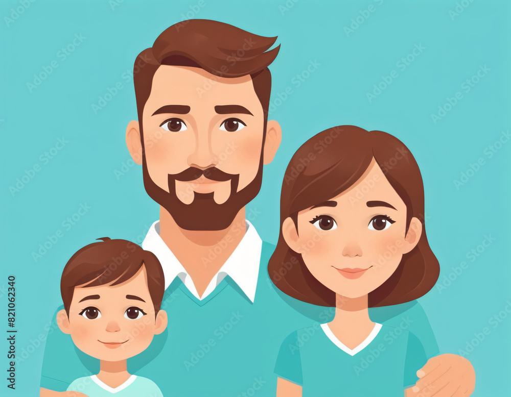 family dad, mom, son illustration drawing family dad, mom, son illustration drawing