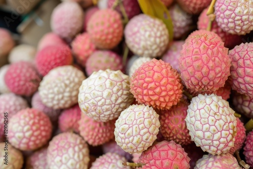 Vibrant Close-Up of Fresh Litchi Fruit Variety