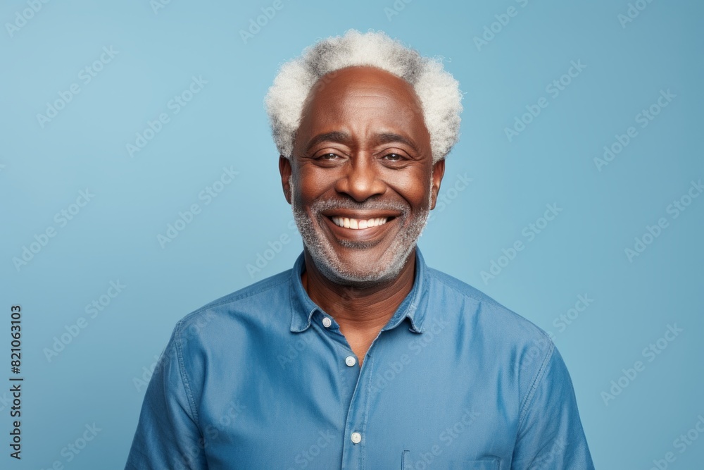 Portrait of a joyful afro-american man in his 80s with arms crossed isolated on minimalist or empty room background Portrait of a joyful afro-american man in his 80s with arms crossed isolated on minimalist or empty room background