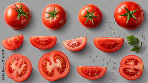 Collection of fresh tomatoes Mockup template for artwork graphic design