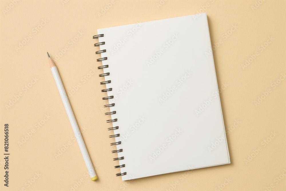 a blank notebook and pencil on a yellow background a blank notebook and pencil on a yellow background