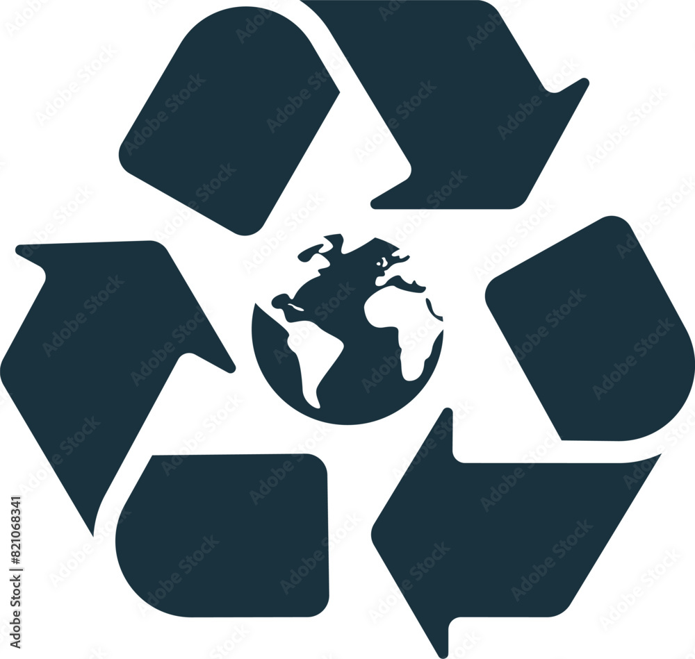 Recycling icon. Monochrome simple Social Responsibility icon for templates, web design and infographics Recycling icon. Monochrome simple Social Responsibility icon for templates, web design and infographics