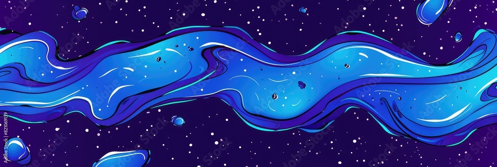 Vibrant Cosmic Wave on Starry Space Background Vibrant Cosmic Wave on Starry Space Background