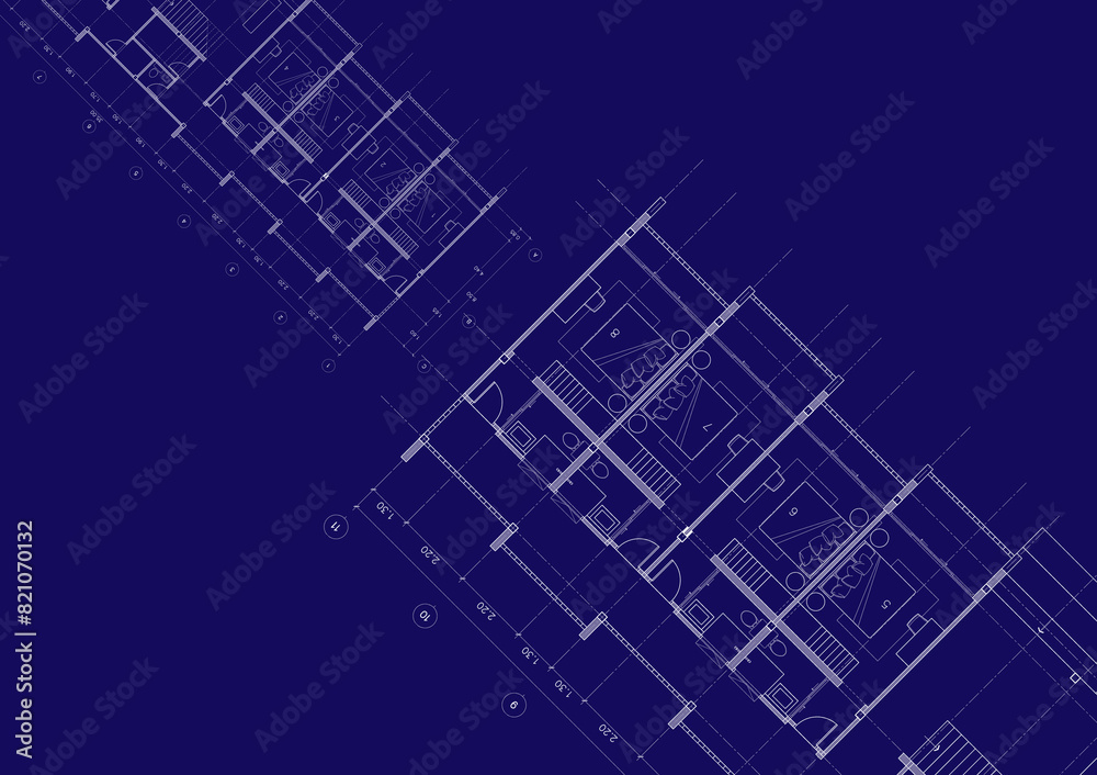 Floor plan designed building on the drawing.