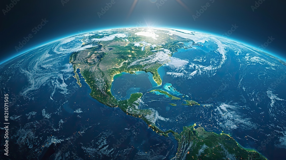 physical map of america north central and south with high resolution ...