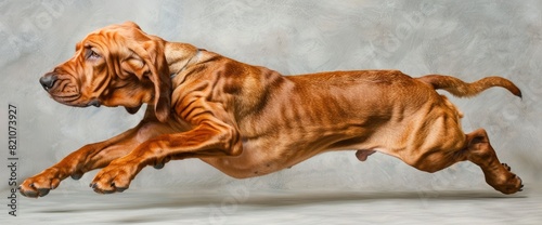 A Droopy, Saggy-Skinned Adult Bloodhound Runs And Retrieves A Toy, Glancing Back At The Camera, Standard Picture Mode