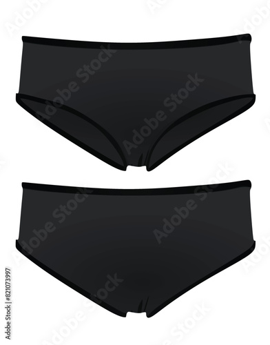 Men black swim suit. vector illustration 