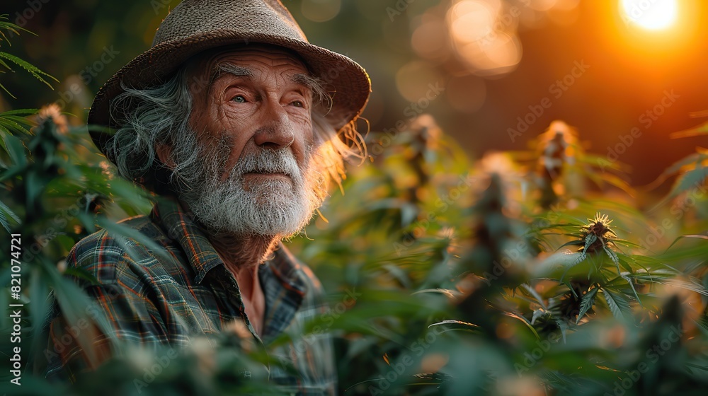 The utilization of CBD by seniors for pain and rheumatism reduction contributes to a serene and content later life, as exemplified by the serene expression.stock photo The utilization of CBD by seniors for pain and rheumatism reduction contributes to a serene and content later life, as exemplified by the serene expression.stock photo