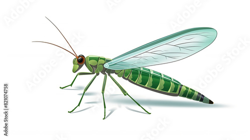 Grasshopper isolated on pure white background