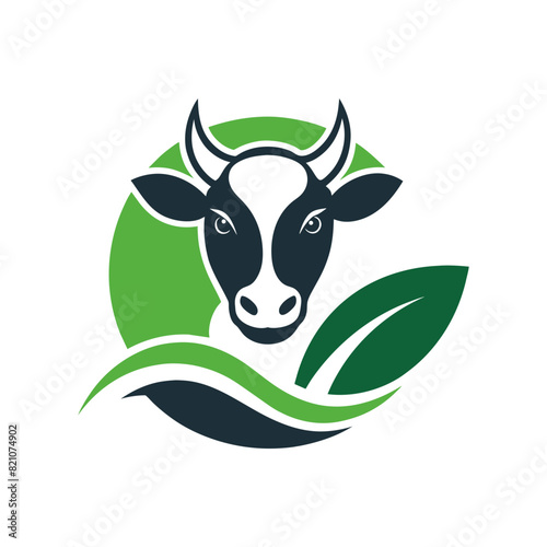 Agro logo icon with a caw vector illustration