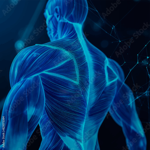 Humen muscles anatomy, Human shoulder muscle,  Healthcare and medicine concept.