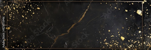 Elegant Black Marble Texture with Golden Veins
