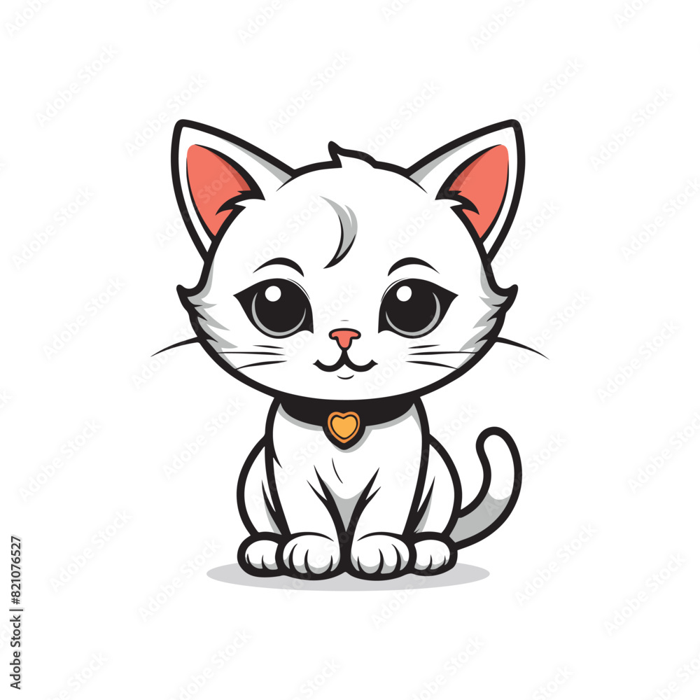 Cute cat vector cartoon illustration mascot icon isolated Cute cat vector cartoon illustration mascot icon isolated