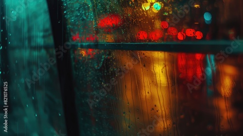 Rainy City Night with Vibrant Bokeh Lights