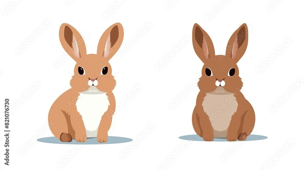 Fototapeta premium A solitary rabbit on an entirely white background