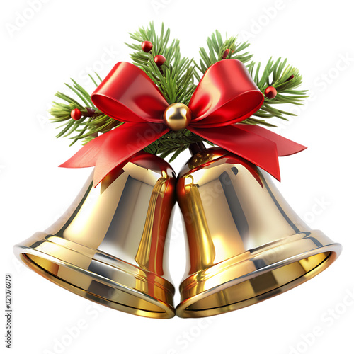 christmas bell decoration on transparent background