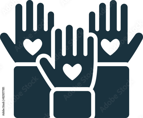Volunteerism icon. Monochrome simple Social Responsibility icon for templates, web design and infographics