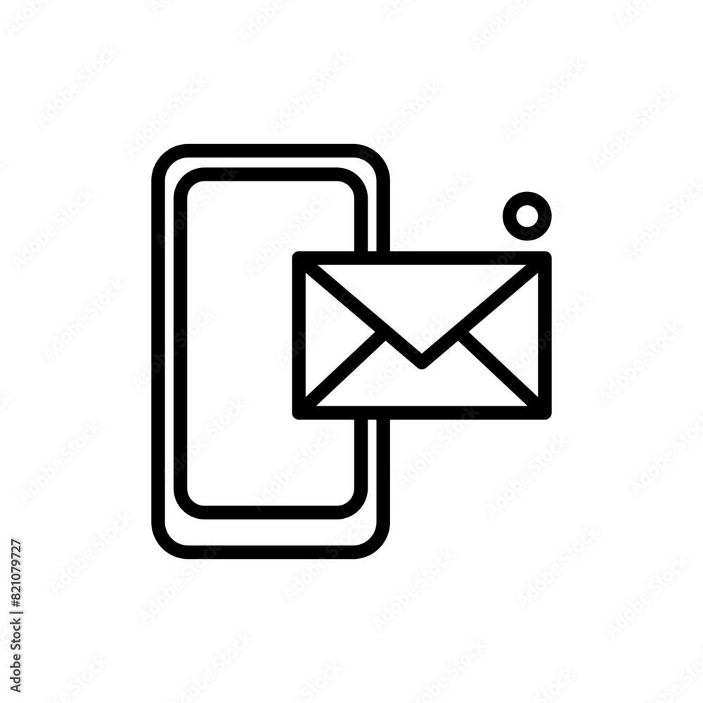 Mobile mail line icon. E-mail icon. Message and email icon isolated on white background. Transparent background, minimalist symbol. Vector images Mobile mail line icon. E-mail icon. Message and email icon isolated on white background. Transparent background, minimalist symbol. Vector images