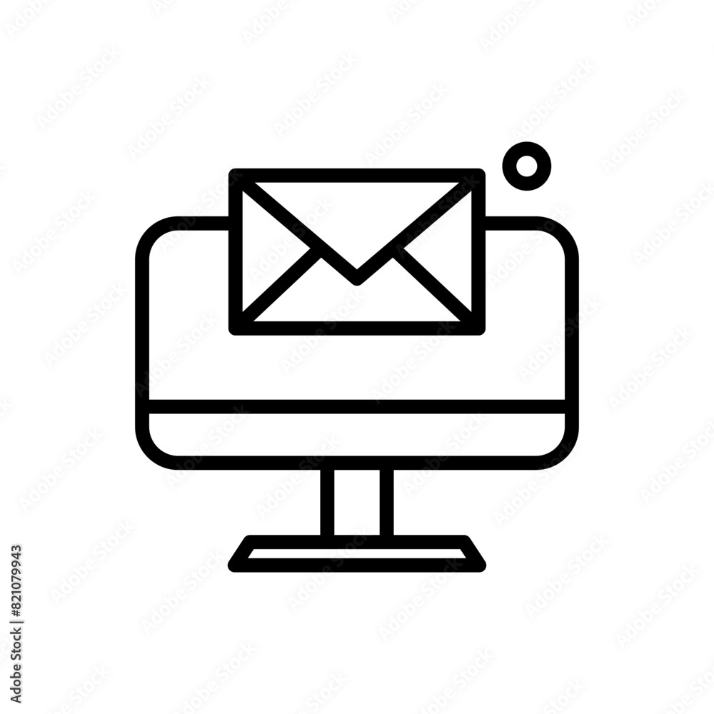 Computer mail line icon. E-mail icon. Message and email icon isolated on white background. Transparent background, minimalist symbol. Vector images Computer mail line icon. E-mail icon. Message and email icon isolated on white background. Transparent background, minimalist symbol. Vector images